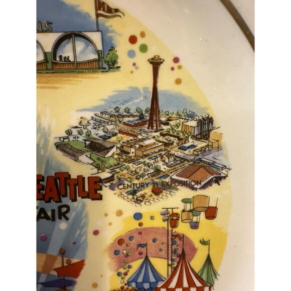 1962 Seattle World’s Fair Plate Space Needle Century 21 Expo 7.25” - Picture 5 of 10